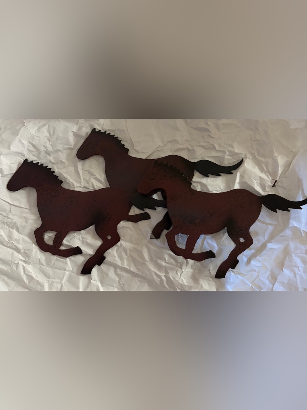 Rustic Brown Metal Running Horse Wall Art - Home Wall Decor